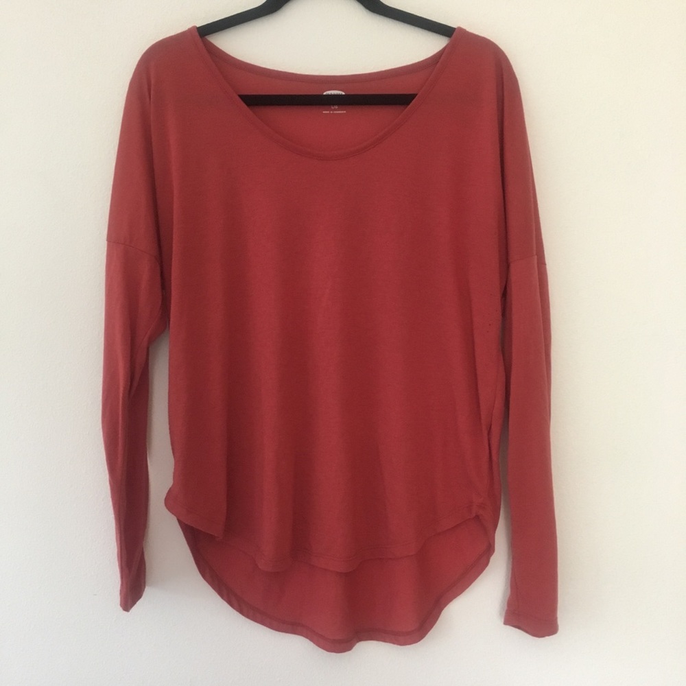 Red orange long sleeve Old Navy top L